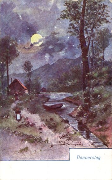 Artist Postcard Thursday, Village Idyll