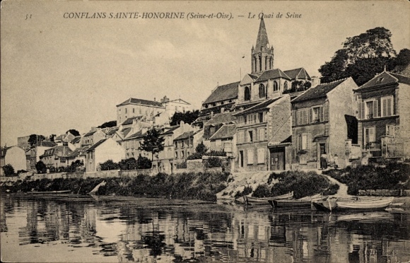 Ak Conflans-Sainte-Honorine Yvelines, Quai de Seine