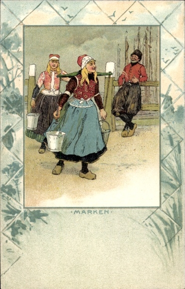 Chromo-Litho stamps North Holland Netherlands, Dutch costume