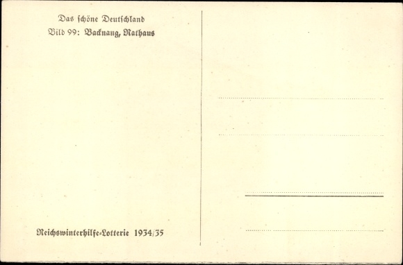 Postcard Backnang, town hall, WHW Beautiful Germany Photo 99