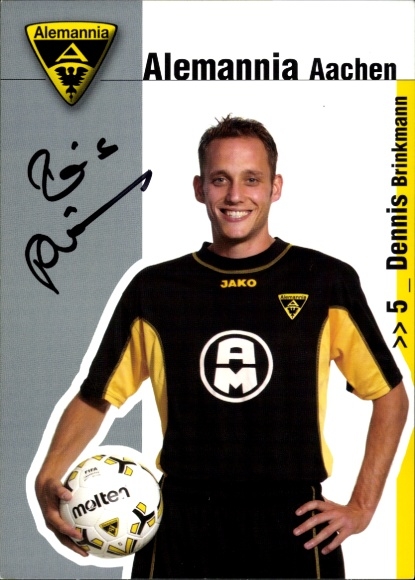 Autogrammkarte Fußballer Dennis Brinkmann, Alemannia Aachen, Autogramm
