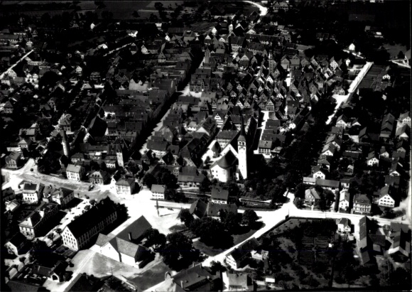 Postcard Mindelheim in Unterallgäu, aerial photograph of the town