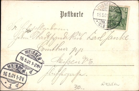Chromo-Litho Cossebaude Dresden Elbe, Schenke Liebenecke, C. Henke, St. Benno