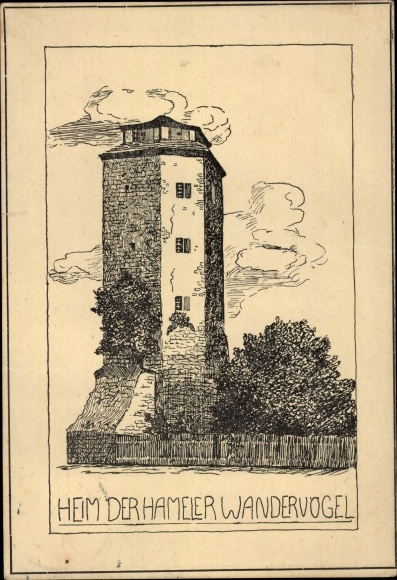 Postcard Hameln on the Weser Lower Saxony, home of the Hamel Wanderovgel