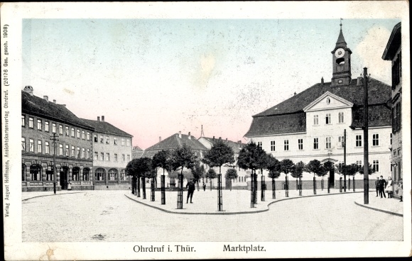 KP Ohrdruf w dzielnicy Gotha w Turyngii, rynek, ratusz