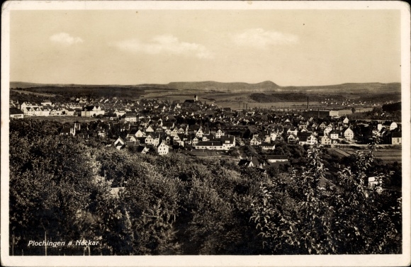 Postcard Plochingen am Neckar, town view, panorama