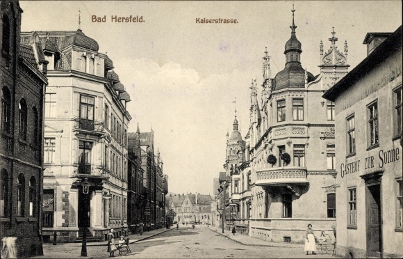 PC Bad Hersfeld in Hesse, view of the Kaiserstrasse, Gasthof zur Sonne