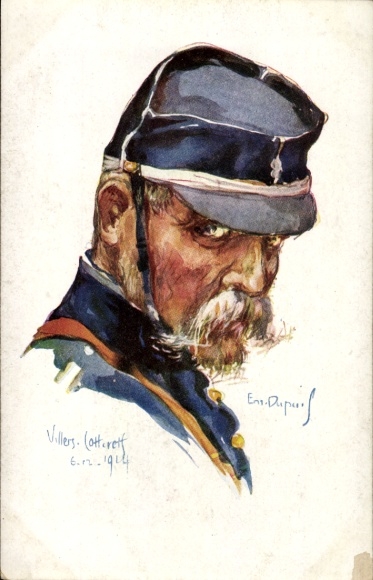 Kunstenaar Ak Dupuis, E., Franse soldaat, portret