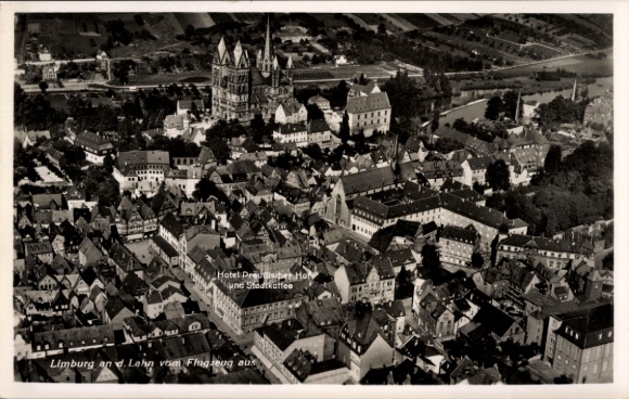 Ak Limburg an der Lahn, Fliegeraufnahme, Hotel Preußischer Hof, Stadtkaffee