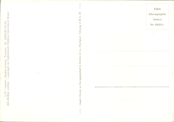 Postcard Tiengen am Oberrhein, aerial photograph