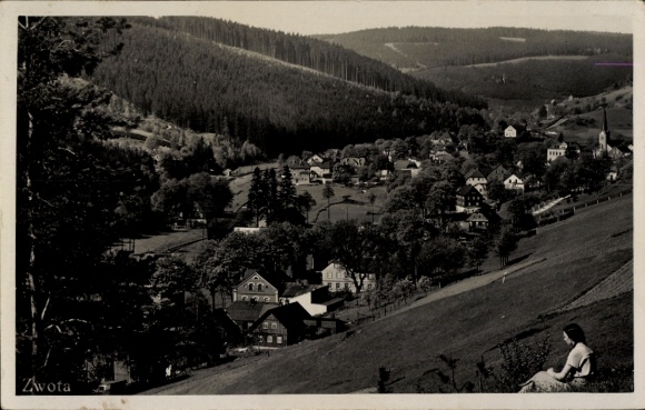 Ansichtkaart Zwota Klingenthal in Vogtland Saksen, algemeen beeld