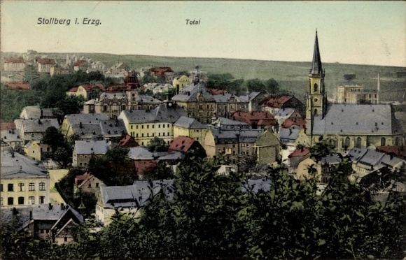 Ak Stollberg im Erzgebirge,  Totalansicht