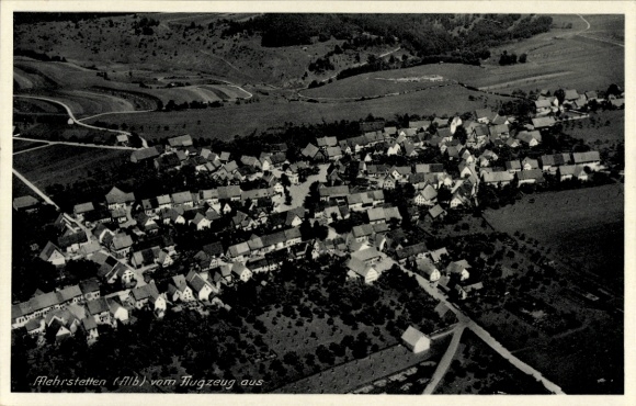 Postcard Mehrstetten Swabian Alb Württemberg, aerial photograph