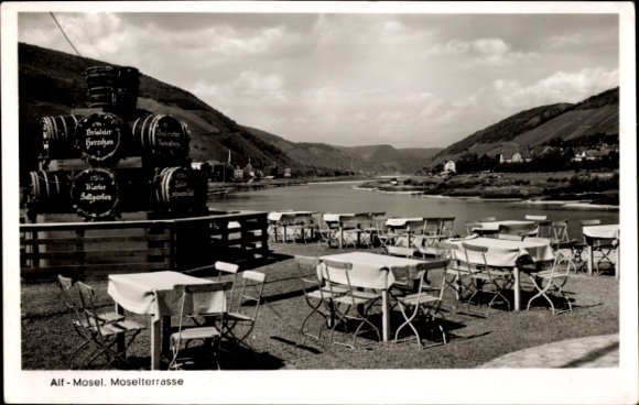 Ak Alf an der Mosel, Moselterrasse Claus Peltzer