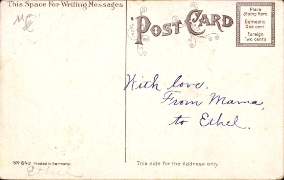 Embossed Postcard Congratulations Valentine's Day, Cupid, Pigeons, Wheelbarrow, Flowers