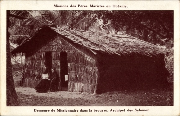 Ak Salomonseilanden Oceanië, Demeure de Missionaire dans la brousse