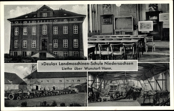PC Liethe Wunstorf in Lower Saxony, Deula agricultural machinery school, exterior and interior view