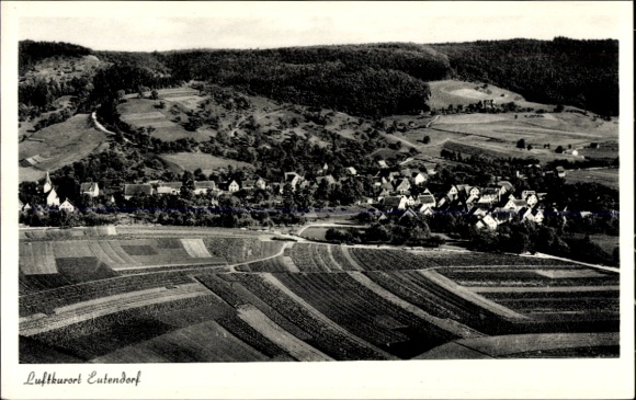 Postcard Postcard Eutendorf Gaildorf am Kocher Württemberg, climatic health resort rural landscape, houses, fields