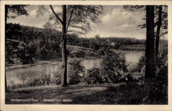 Postcard Heiligenwald Schiffweiler in Saarland, Itzenplitzer Weiher