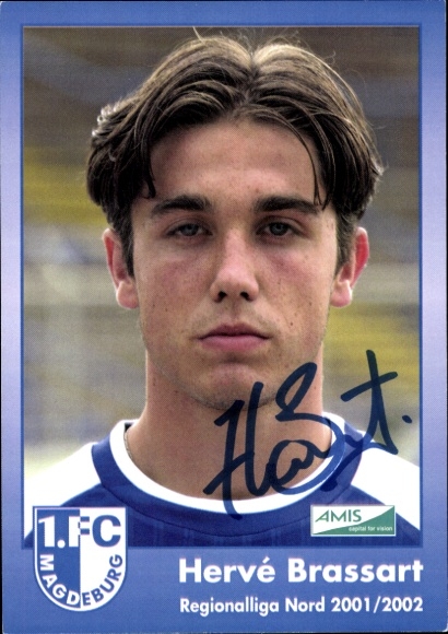 Autogrammkarte Fußballer Hervé Brassart, 1. FC Magdeburg, Autogramm