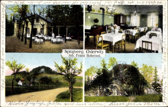 Ansichtkaart Oderwitz in der Oberlausitz, Spitsberg met herberg, binnenaanzicht