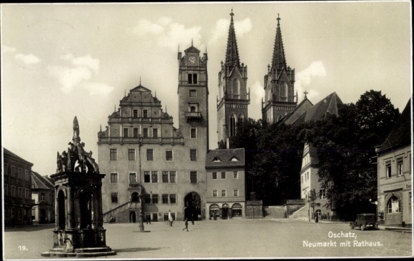 Ak Oschatz in Sachsen, Adolf Hitler Platz, Rathaus