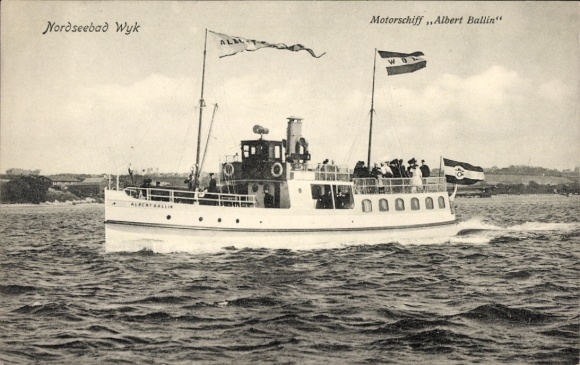 Ak Nordseebad Wyk, Motorschiff Albert Ballin