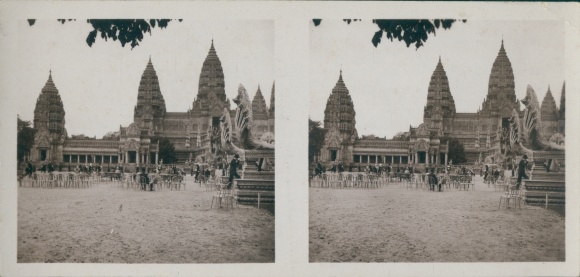 Stereo Photo Temple d&#39;Angkor-Vat, Exposition Coloniale Paris 1931