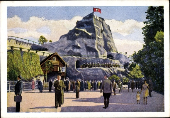 Ak Wien 2 Leopoldstadt, Prater, Hochschaubahn mit Wasserbahn