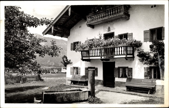 Postcard Unterwössen in Upper Bavaria, inn Auschuster
