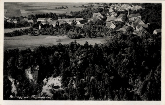 Ak Blumegg Stühlingen an der Wutach, Fliegeraufnahme