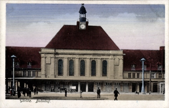 Ak Görlitz in der Lausitz, Blick auf den Bahnhof, Vorderansicht