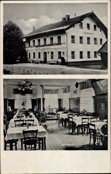 Ak Bayerisch Eisenstein im Kreis Regen Niederbayern, Gasthof Neuwaldhaus, Inh. Julia Schmidt, Saal