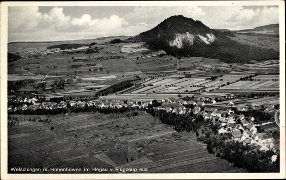PC Welschingen Engen im Hegau in Baden Württemberg, with Hohenhöwen, aerial photo, panorama