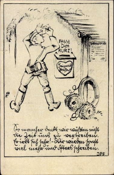 Artist PC Wehrmacht soldier writes a letter, humor