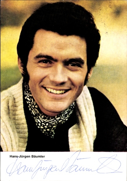 Postcard actor and figure skater Hans-Jürgen Bäumler, portrait, ZDF, autograph