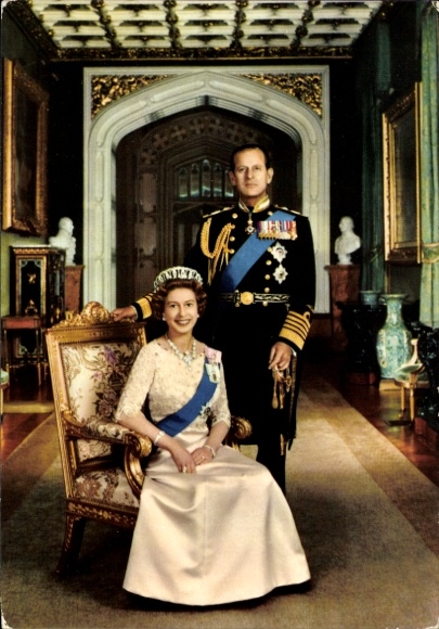 Ak Königin Elisabeth II., Prince Philip