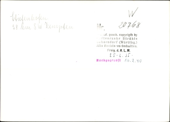 Postcard Stiefenhofen in Allgäu Swabia, aerial photograph