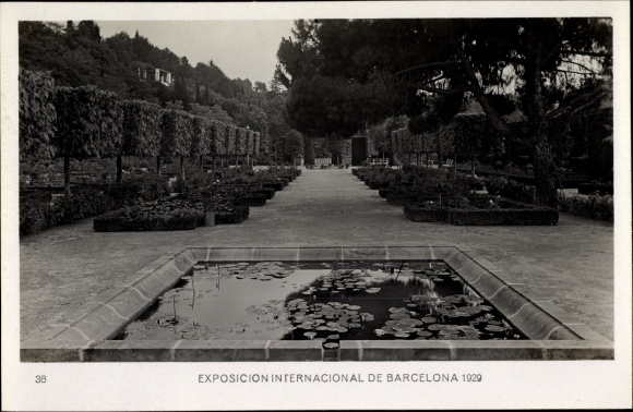 Postcard Barcelona Katalonien Spanien, Exposicion International 1929, Jardines Laribal