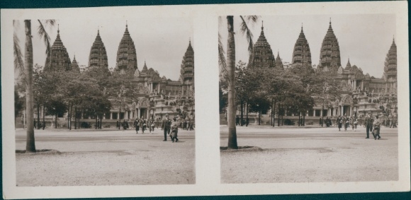 Stereo Photo Temple d&#39;Angkor-Vat, Exposition Coloniale Paris 1931