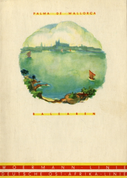 Menu card, steamer Ubena, September 8, 1935, main meal, Balearic Islands