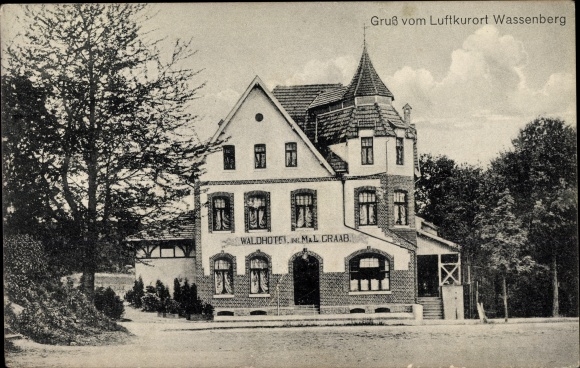 Ak Wassenberg Nordrhein Westfalen, Waldhotel, Inhaber M. und L. Graab, Eingang