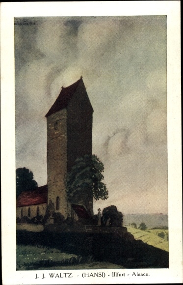 Artist PC Hansi Jean Jacques Waltz, Illfurth Illfurt Alsace Haut Rhin, church