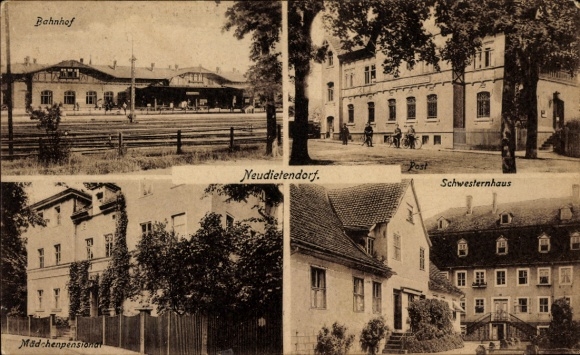 KP Neudietendorf w Turyngii, dworzec kolejowy, pensjonat dla dziewcząt, dom sióstr,