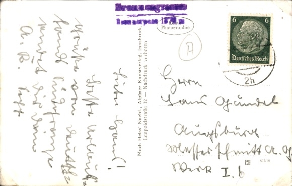 Postcard Gries am Brenner in Tyrol, boundary stone, Brenner border