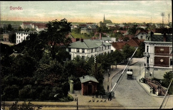 Postcard Sande in Friesland, partial view