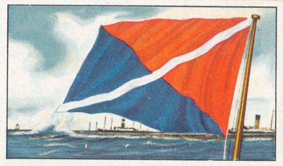 Verzamelfoto rederij vlaggen van de wereldkoopvaardijvloot, foto 170 Engeland, Bank Line Ltd.