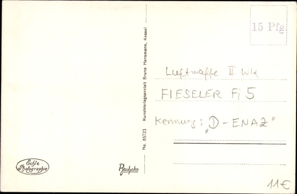 Postcard Fieseler Fi 5, sports, aerobatic and touring aircraft, D-ENAZ