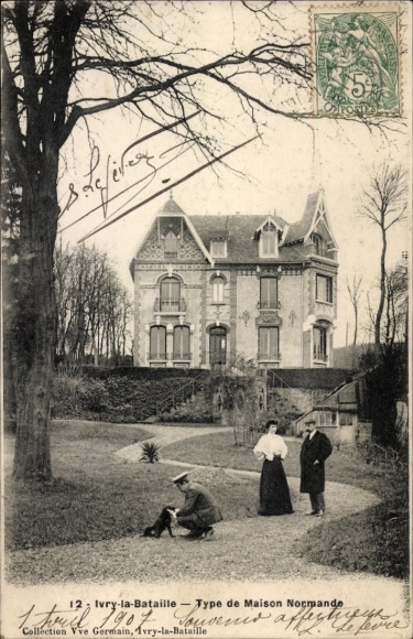 Postcard Ivry la Bataille Eure, Norman house type