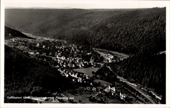 Postcard Unterreichenbach in the Black Forest, aerial photograph